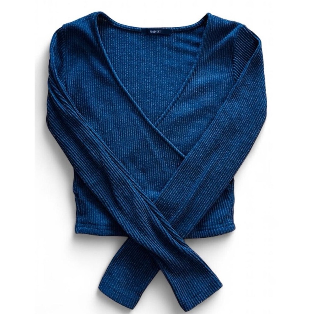 Women's Black Cross Wrap Knit Top